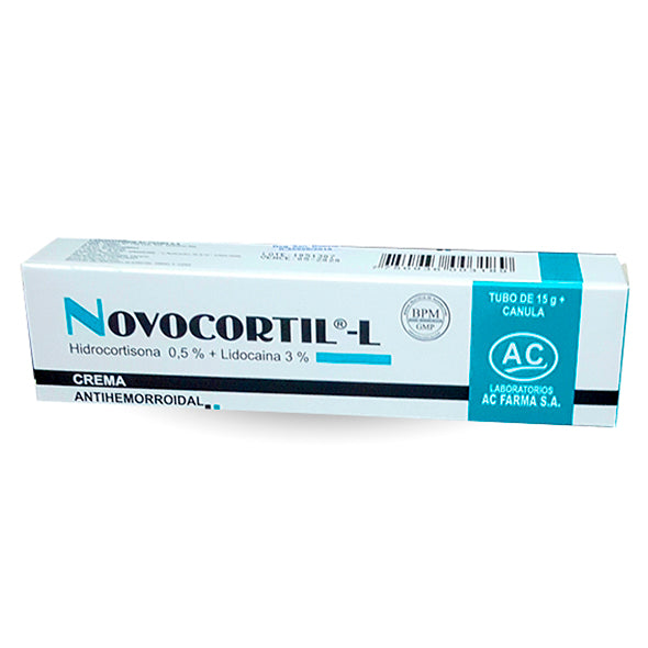 Crema Antihemorroidal Novocortil-L Hidrocortisona Acetato y Lidocaína X 15g