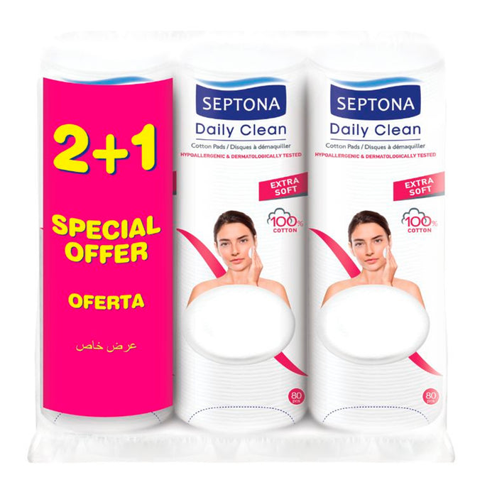 Pack Septona Daily Clean Discos Algodon X 3 Unidades