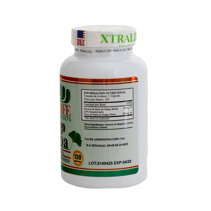Ginkgo Biloba Xtralife X 120 Cápsulas