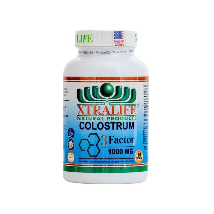 Suplemento Xtralife Colostrum 3 Factor 1000Mg X 60 Cápsulas