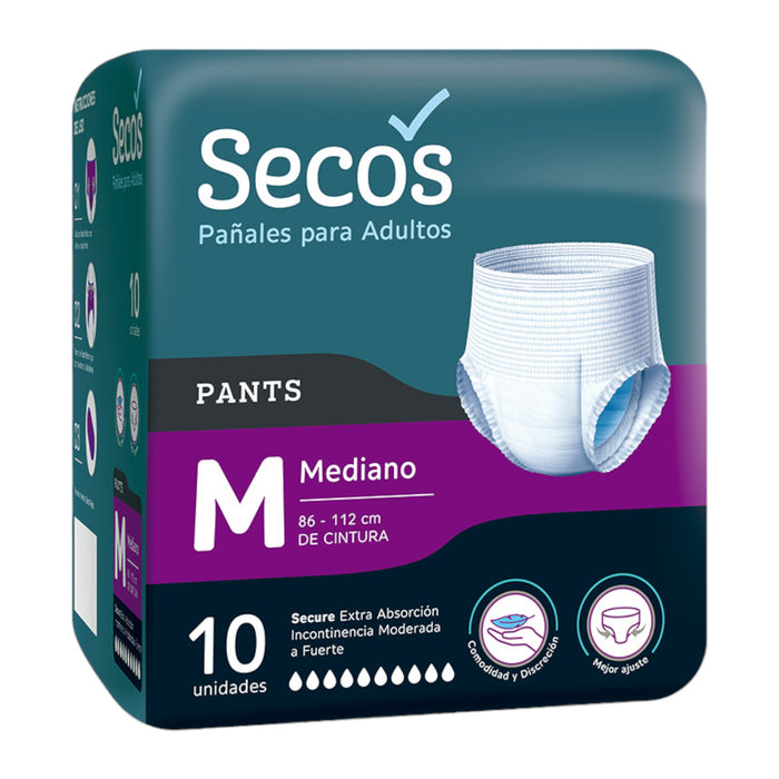 Pañal Secos Pants M Unisex Para Adulto X 10 Unidades