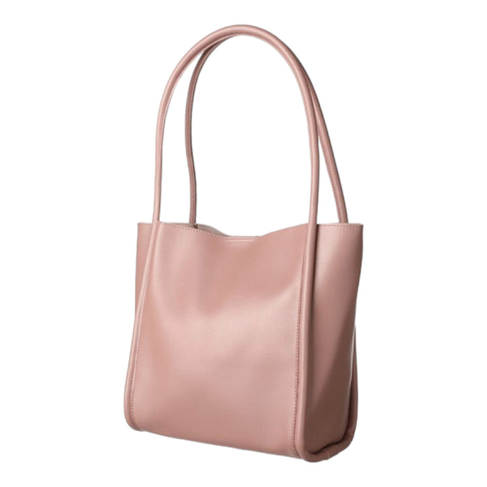Miniso Bolso De Hombro Trapezoidal Retro Rosado