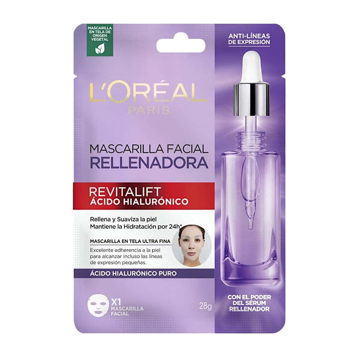 Mascarilla L'oreal Revitalift Acido Hialuronico X 28G
