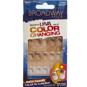 Uñas Postizas Broadway Fashion Diva Color Change X 24 Unidades