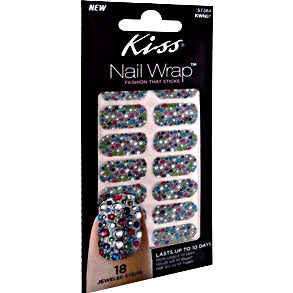 Stickers Para Uñas Kiss Nail Wrap Gown Plata Brillo