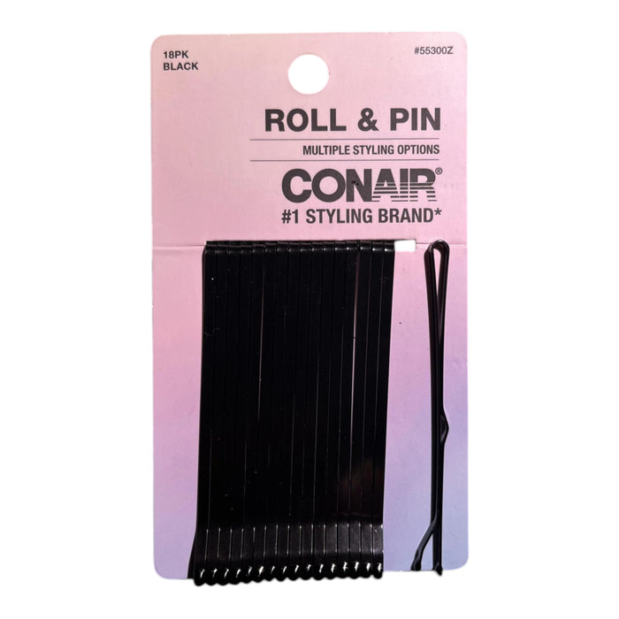 Pasadores Conair Roller Pins Negro X 18 Unidades