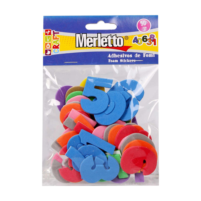 Fomi Adhesivo Merletto Números X50 Piezas