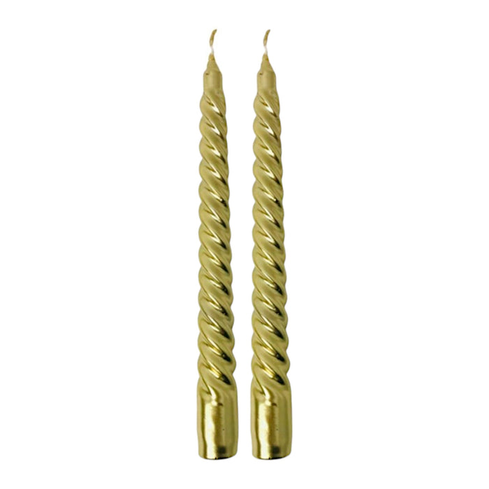 Vela Santini Set Decorativo Dorado X 2 Piezas