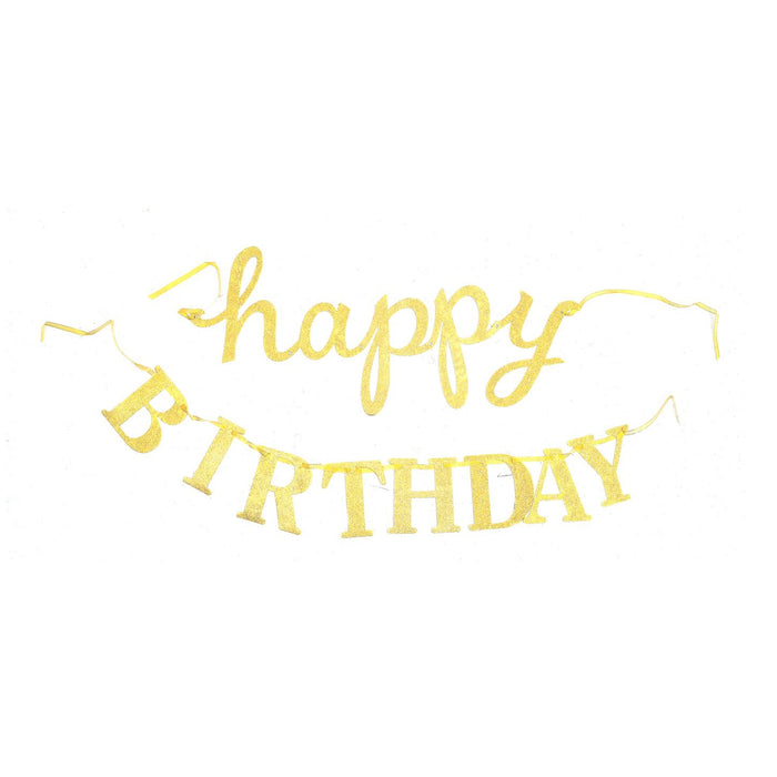 Letrero Merletto Happy Birthday Dorado