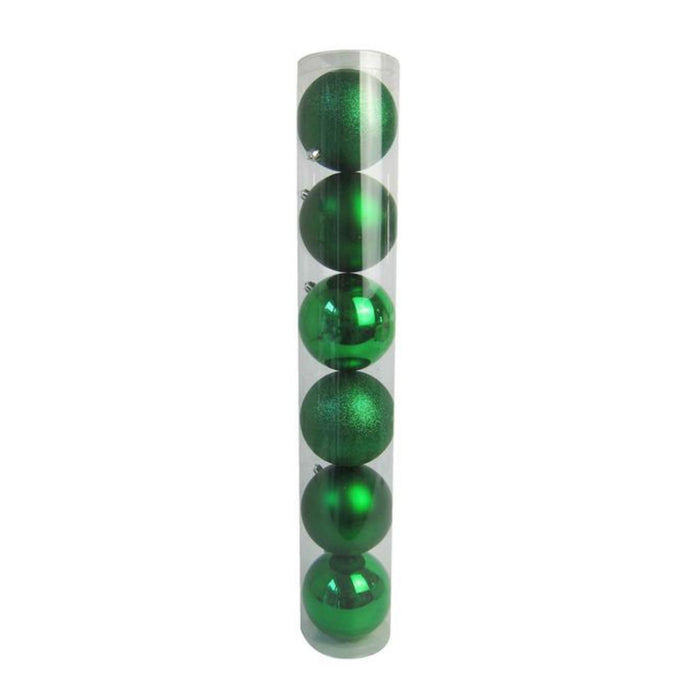 Set Bolas Navidad Santini Básico Decoración Color Verde 10 Cm 6 Piezas