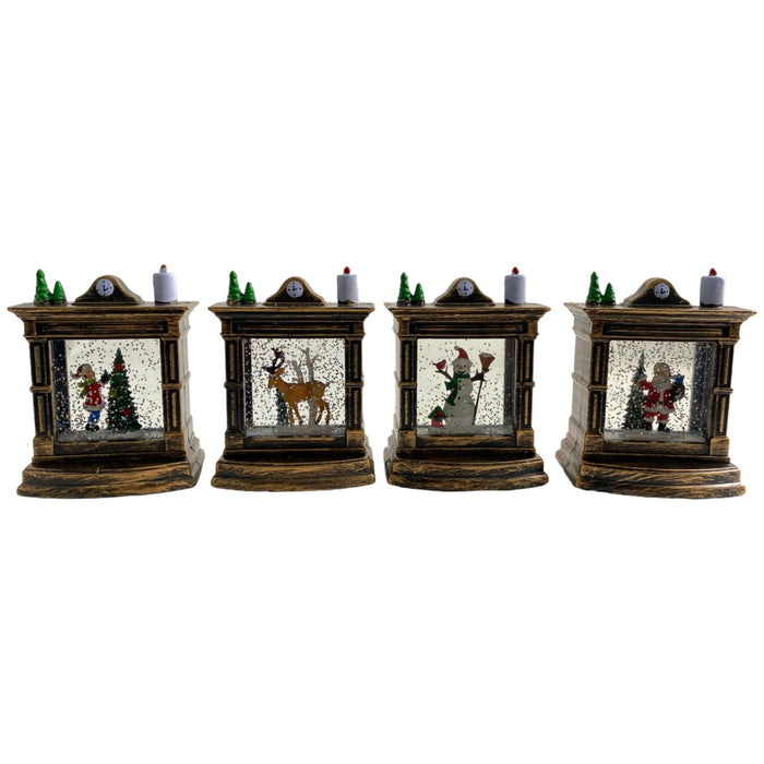 Decorativo Santini Chimenea Con Luz A Batería 144 X 37.5 X 27Cm