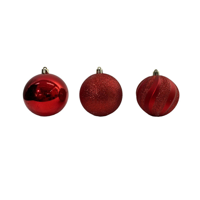 Set Bolas Navidad Santini Fantasy Red 10 Piezas 8.2 X 8.0 Cm