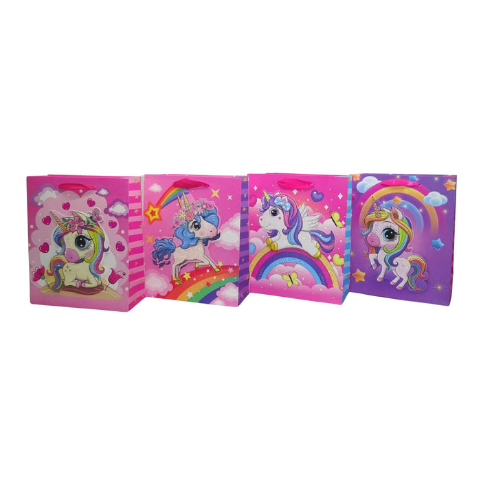 Bolsa De Regalo Merletto Unicornio 3D Glitter Tamaño M