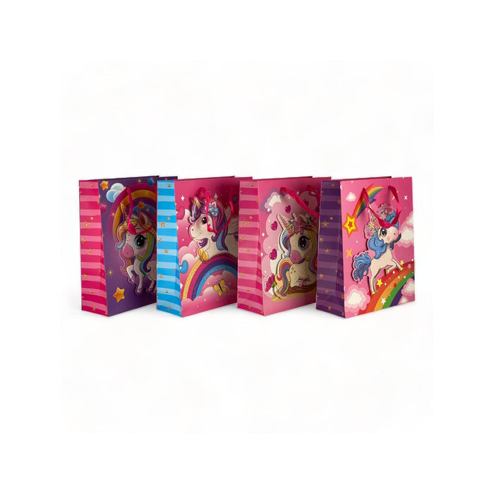 Bolsa De Regalo Merletto Unicornio 3D Glitter Tamaño L