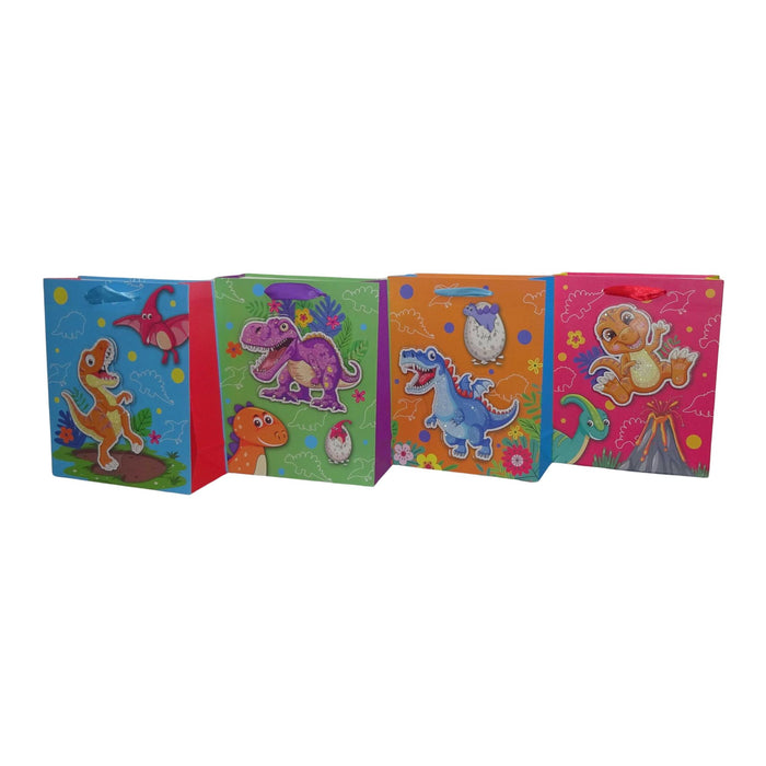 Bolsa De Regalo Merletto Dinosaurio 3D Glitter Tamaño M
