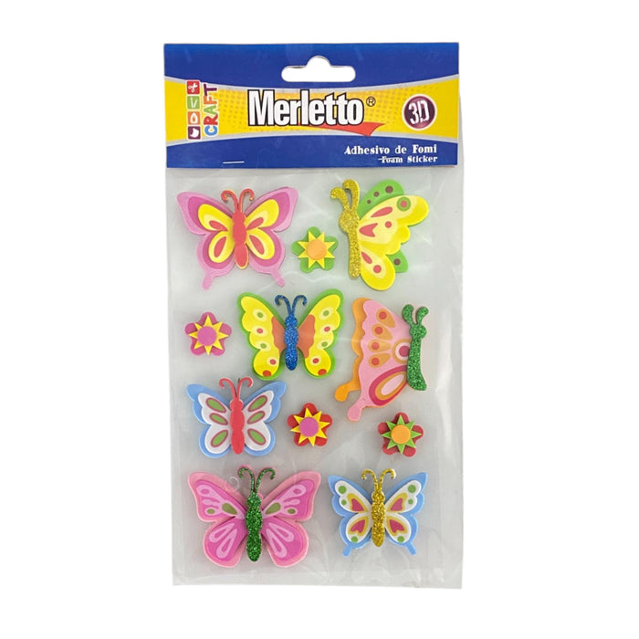 Stickers Adhesivos Merletto De Fomi 3D Mariposa