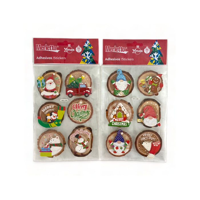 Stickers Navideños Santini Tronco De Madera Modelo B