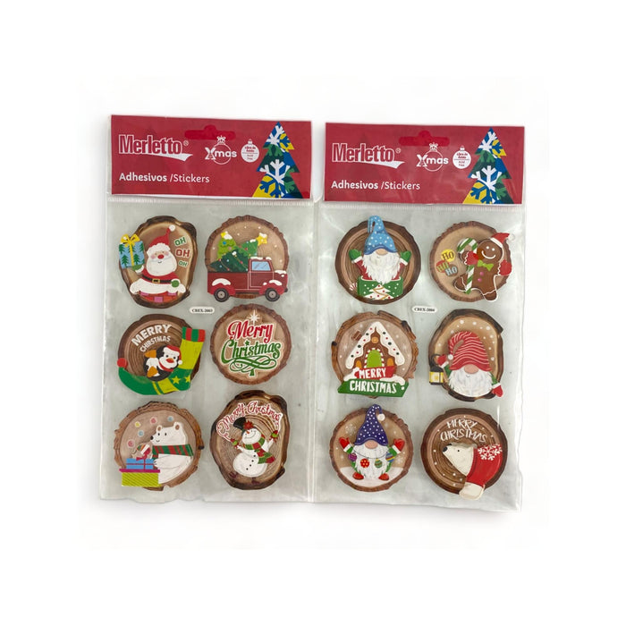 Stickers Navideños Santini Tronco De Madera Modelo B