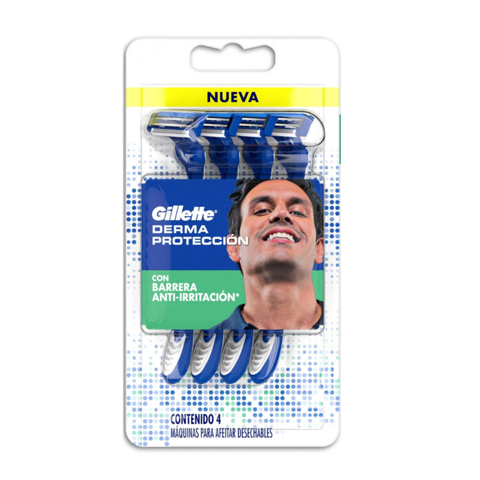 Máquina Para Afeitar Gillette Derma Protec X 4 Piezas