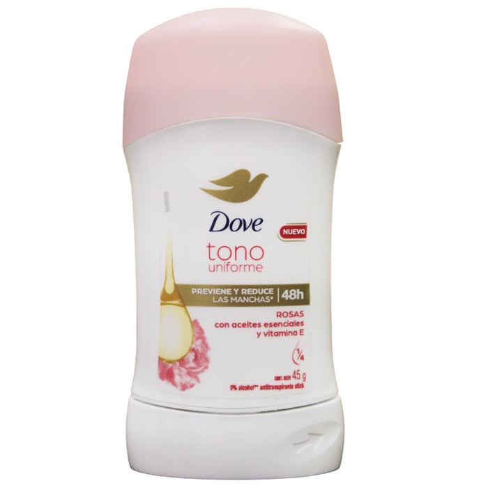 Antitranspirante Dove Tono Uniforme Deo Stick Rosas X 45G