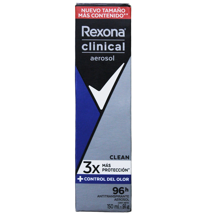 Rexona Men Clin Aero Antitranspirante Clean 3X 96Hrs X 150ml