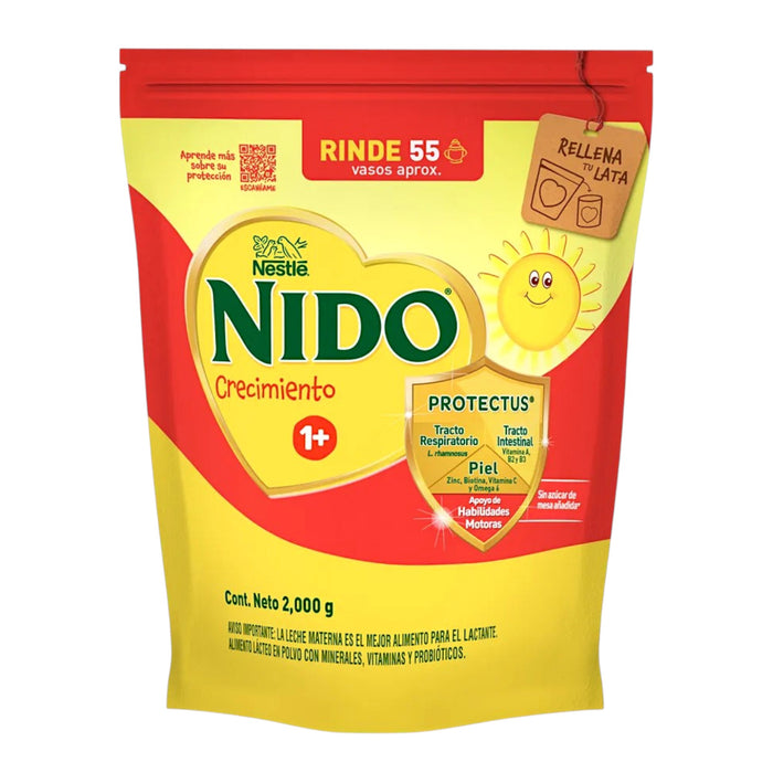 Leche en polvo Nido Crecimiento 1+ Protectus Bolsa X 2000g