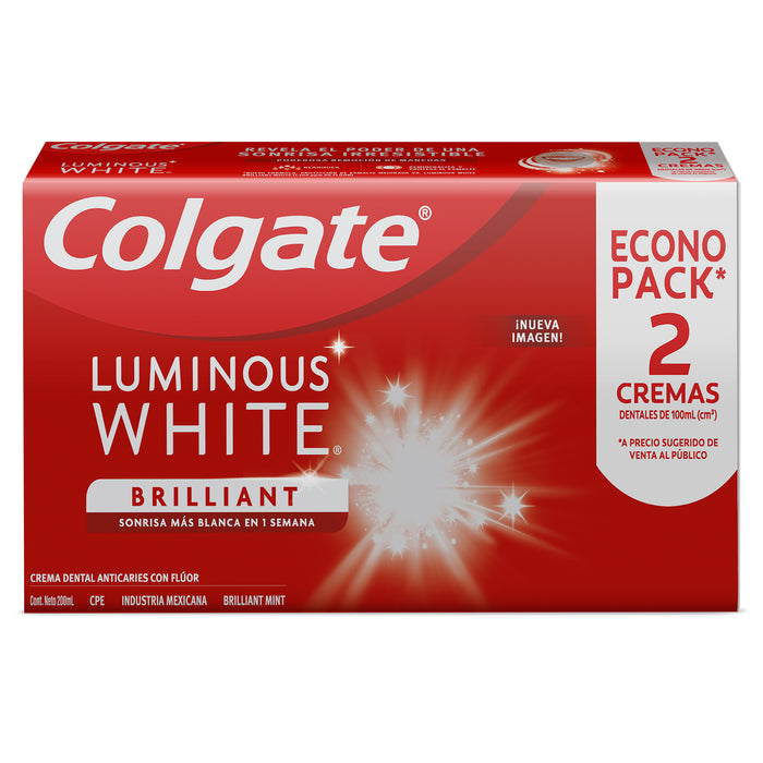 Pack Crema Dental Colgate Luminous White Brilliant
