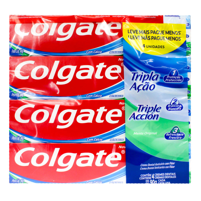 Colgate Pack Triple Accion Crema Dental 90g X 4 Unidades