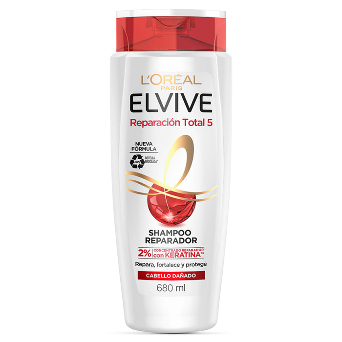 Shampoo Elvive Reparación Total 5 Cabello Dañado X 680Ml