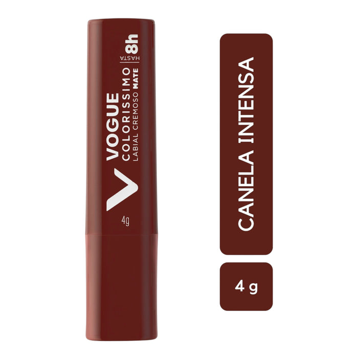 Labial en Barra Vogue Colorissimo Mate Canela Intensa X 5Ml