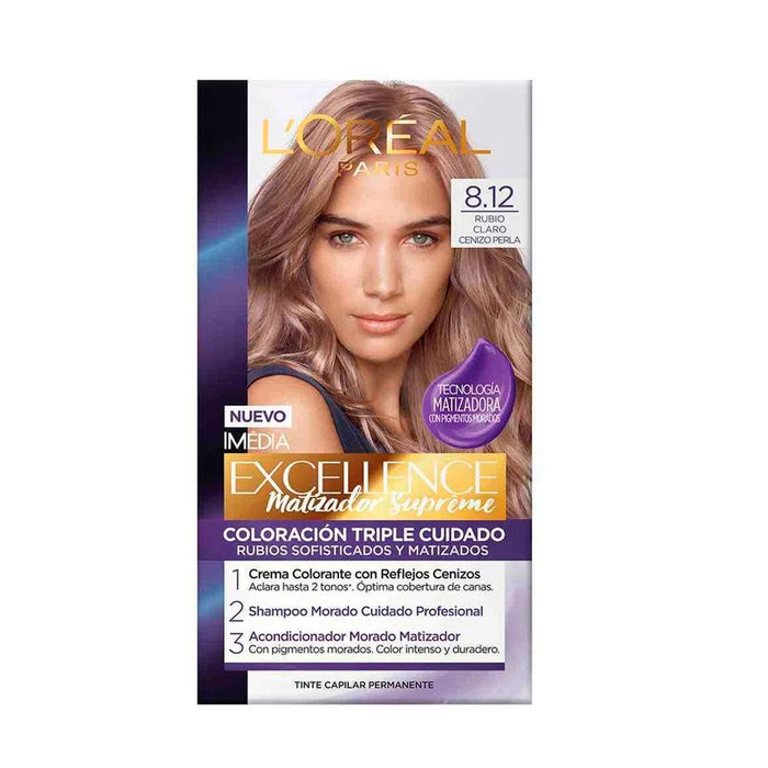 Excellence Tinte Rubio Claro Cenizo Perla 8.12