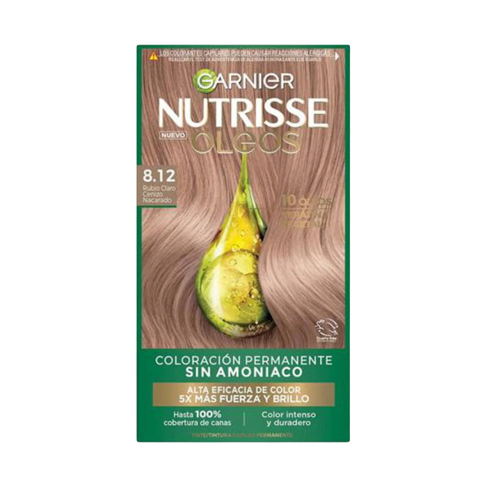 Tinte Garnier Nutrisse 8.12 Rubio Claro