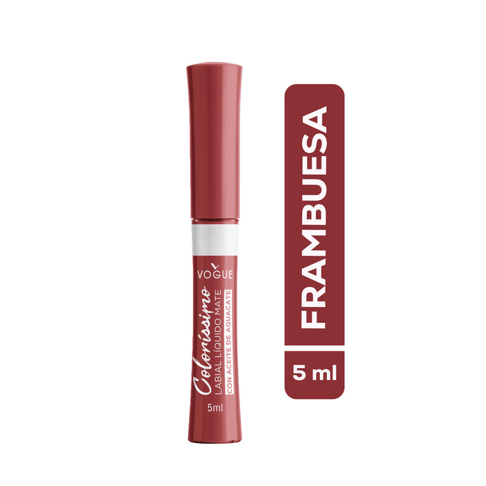 Labial Vogue Liquido Mate Colorissimo Frambuesa X 5ml