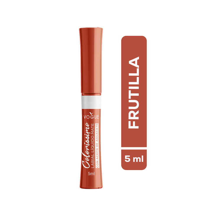Labial Vogue Liquido Mate Colorissimo Frutilla X 5ml
