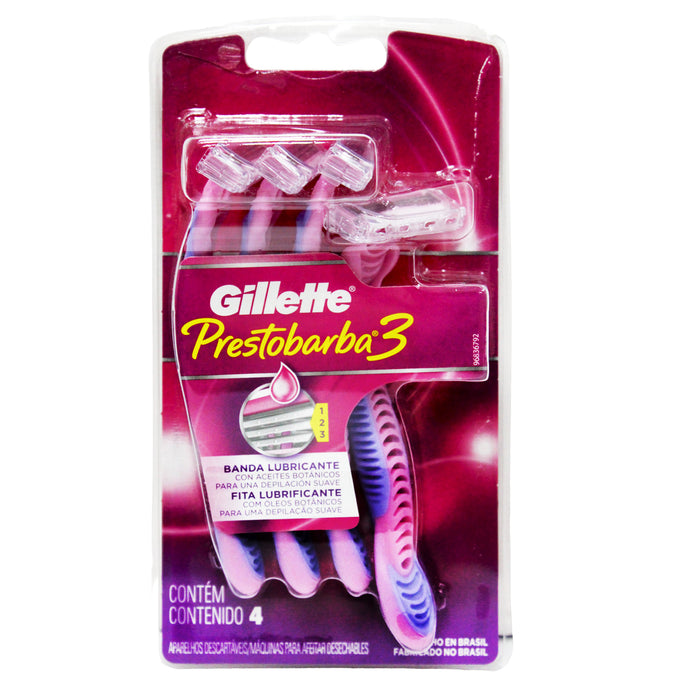 Gillette Prestobarba 3 Filos Para Mujer X 4 Unidades