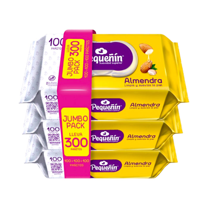Pack Toallitas Húmedas Pequeñín Jumbo Almendra X 3 Unidades