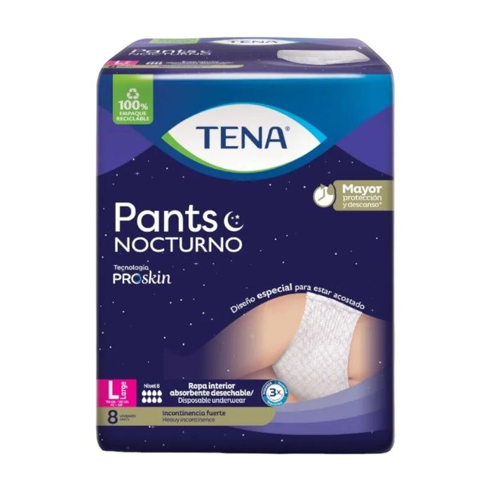 Pants Nocturnos Tena Ropa Intima L X 8 Unidades
