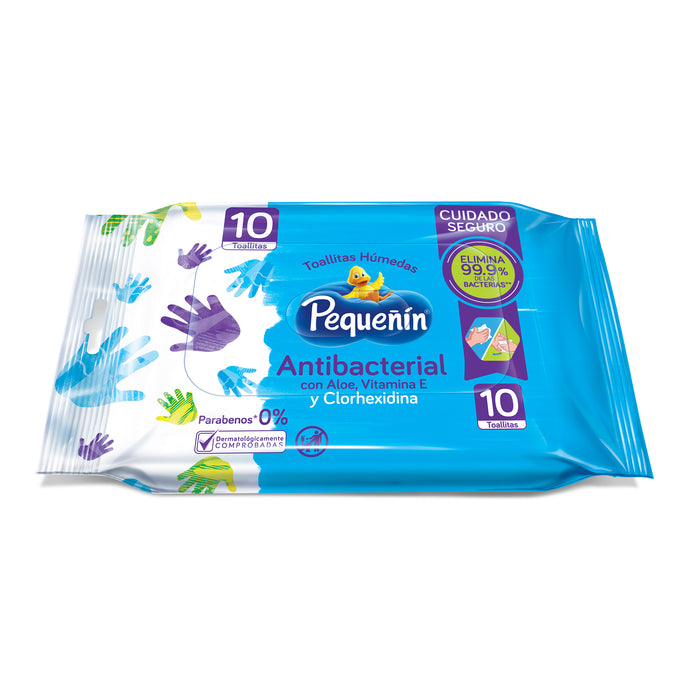 Toallitas Húmedas Pequeñin Antibacterial X 10 Unidades
