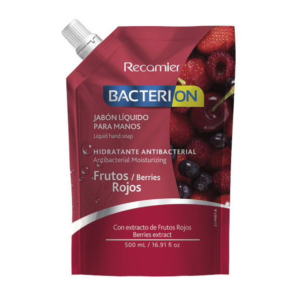Jabón Líquido para Manos Bacterion Frutos Rojos X 500ml