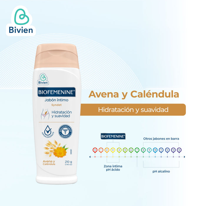 Jabón Íntimo Biofemenine Avena Y Caléndula X 210G