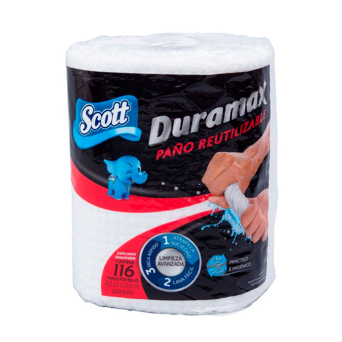 Paño Reutilizable Scott Duramax 1 Rollo X 116 Unidades