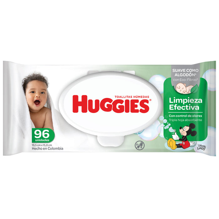 Toallitas Húmedas Huggies Limpieza Efectiva X 96 Unidades
