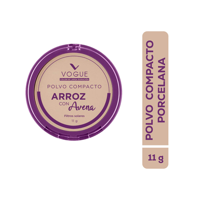 Polvo Vogue Compacto De Arroz Porcelana X 11g