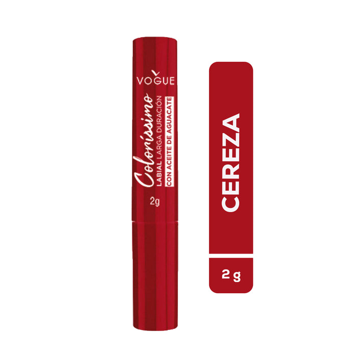 Labial Vogue Colorissimo Larga Duración Cereza
