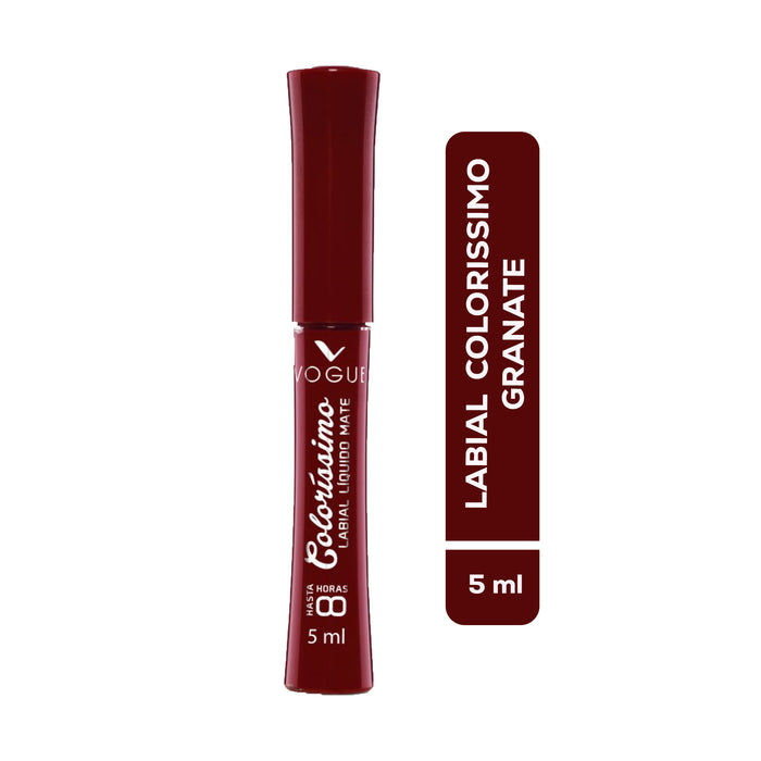 Labial Vogue Liquida Colorissimo Granate X 5ml