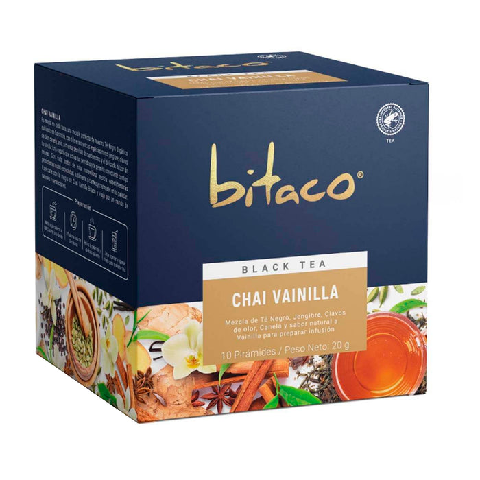 Té Bitaco Negro Chai Vainilla X 10 Unidades