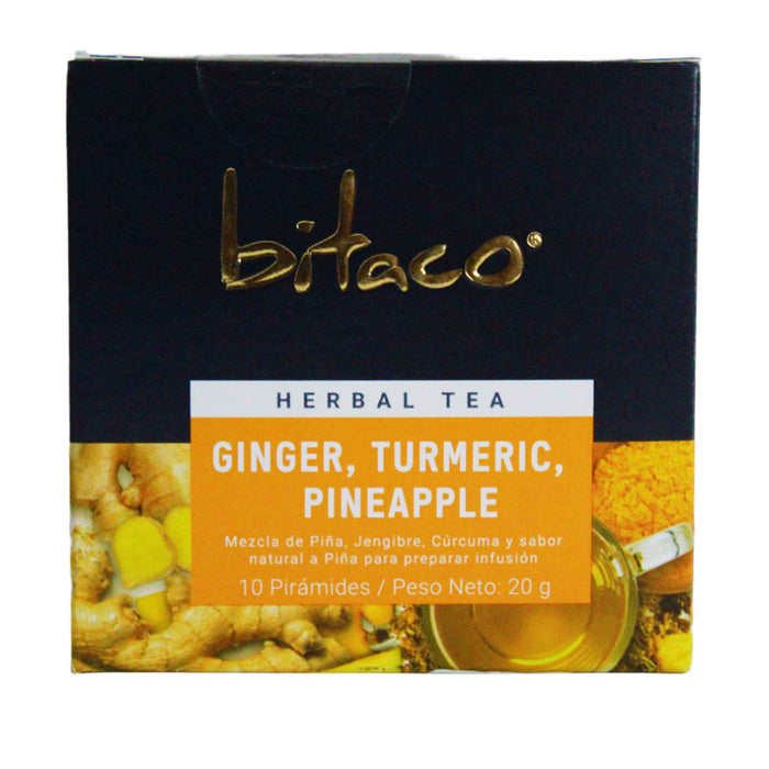 Té Bitaco Herbal Ginger Turmeric Pineapple X 10 Unidades