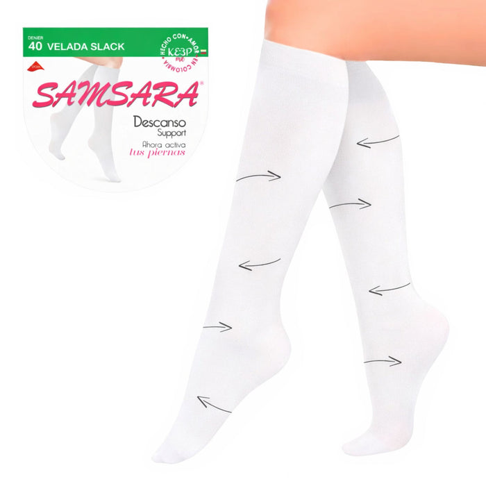 Medias Samsara Descanso Support Color Blanco