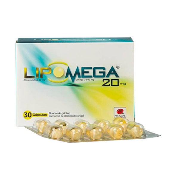 Lipomega Atorvastatina 20Mg Y Omega 3 X Capsula Blanda