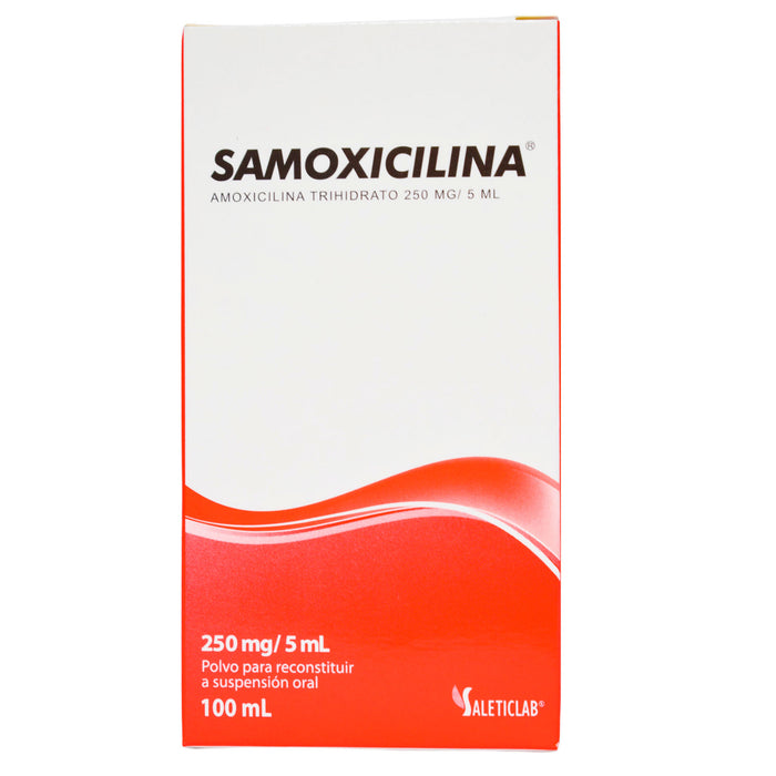 Samoxicilina 250Mg / 5ml Amoxicilina Trihidrato Suspensión  Oral Farmacorp X 100ml